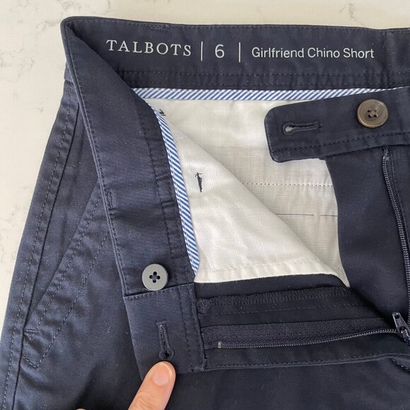 Talbots Girlfriend Chino 7" Cotton Casual Easycare 4 Pocket Shorts Blue Sz 6 - Picture 4 of 11